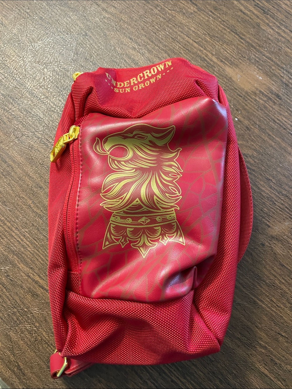 NWOT Drew Estate Undercrown Sun Grown Red Crossbody Pouch with Gold Emblem